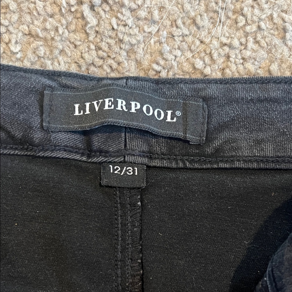 Liverpool Black Denim Pencil Skirt - Picture 2 of 5